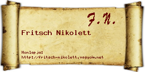 Fritsch Nikolett névjegykártya